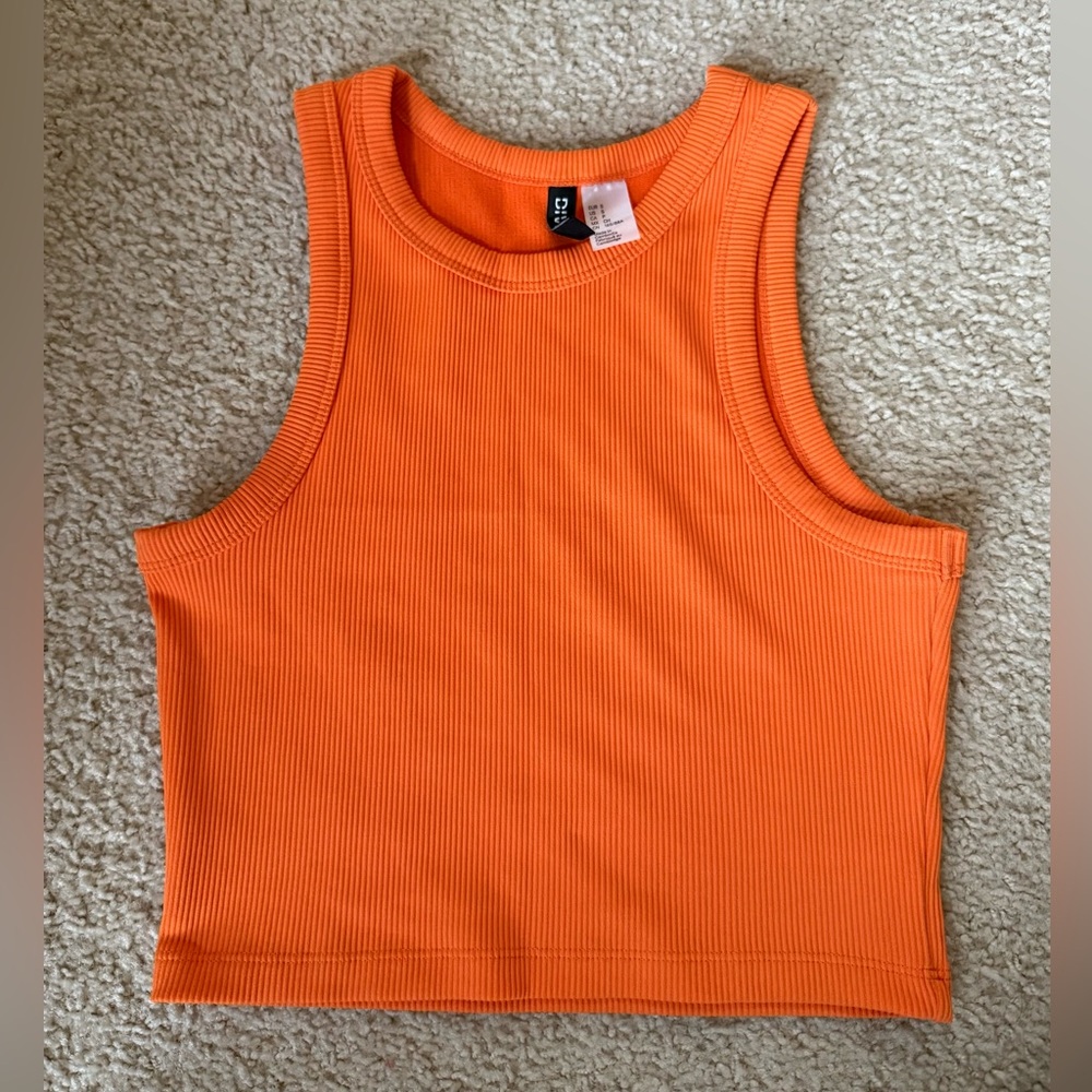 Bright Orange Ribbed Top